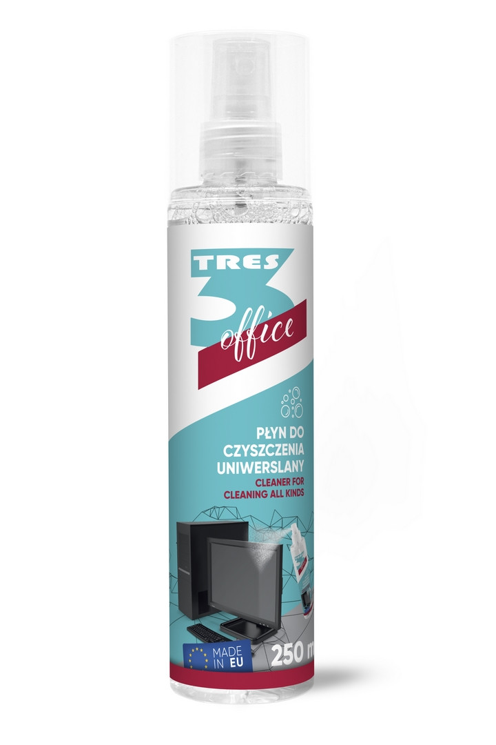 Płyn do czyszczenia uniwersalny 250ml + śćiereczka z mikrofibry Tres